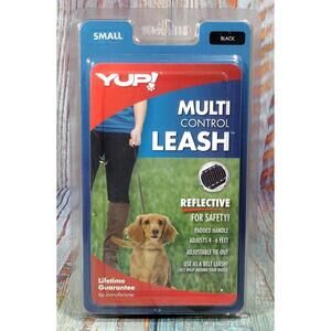 YUP! Multi Control Reflective Dog Leash - Adjustable 4 to 6 Feet, Black, Small